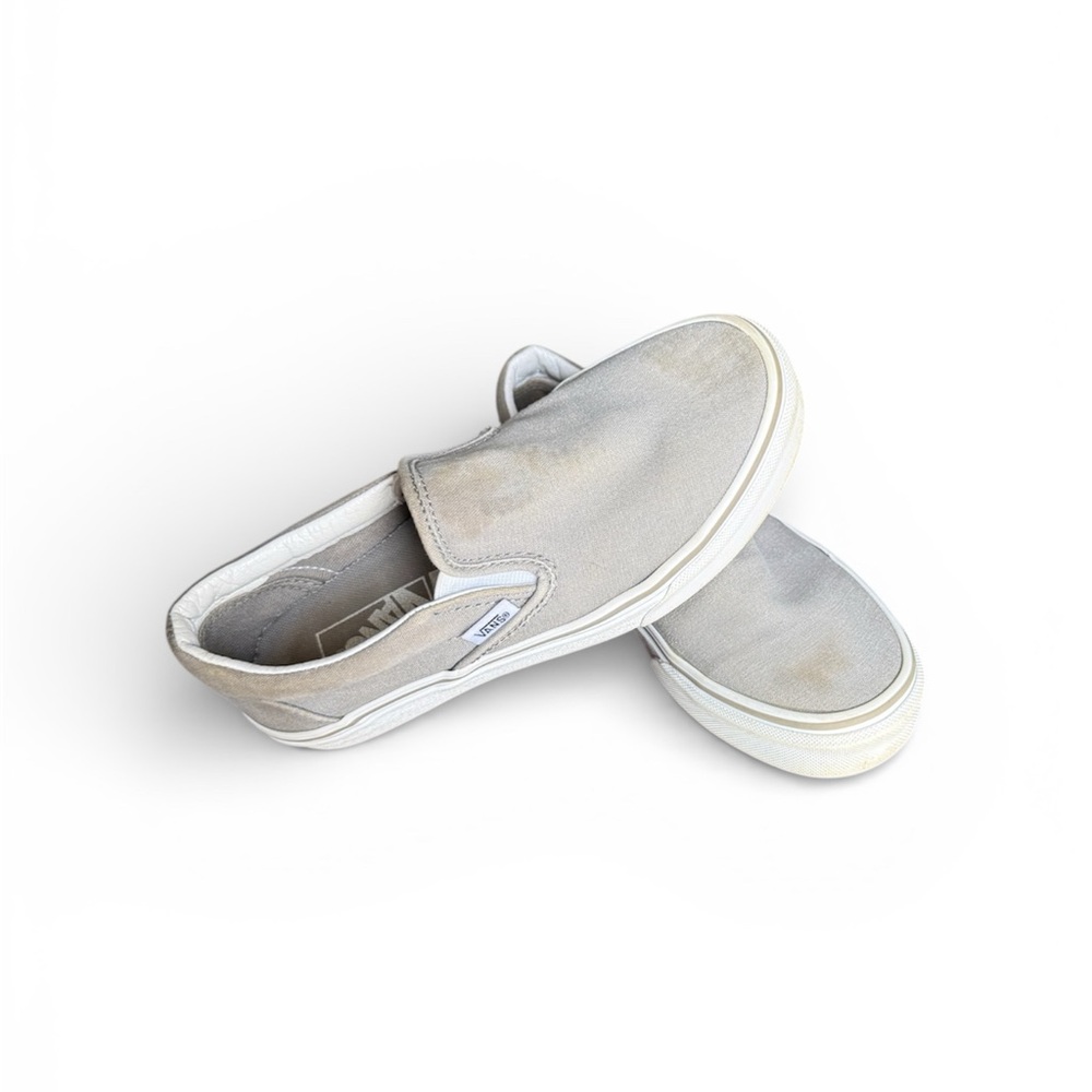 Vans Light Gray Slip-On Shoes Skater Sneakers size 6W/4.5M